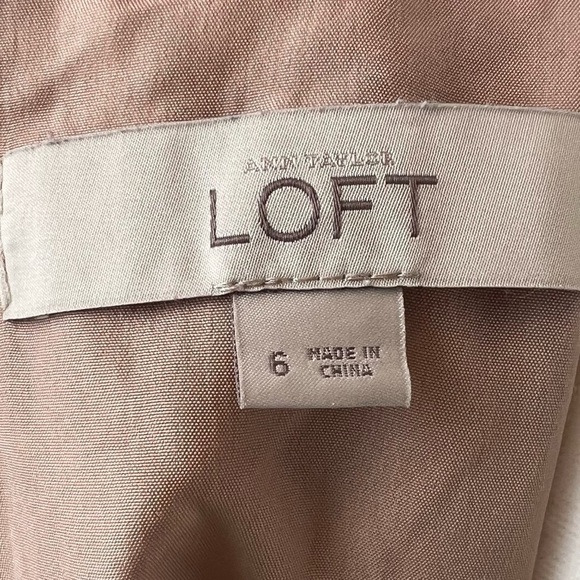 Loft Ann Taylor Size 6 Full Lace Lined Cream Colored Dress Knee Length Women’s - Picture 5 of 7